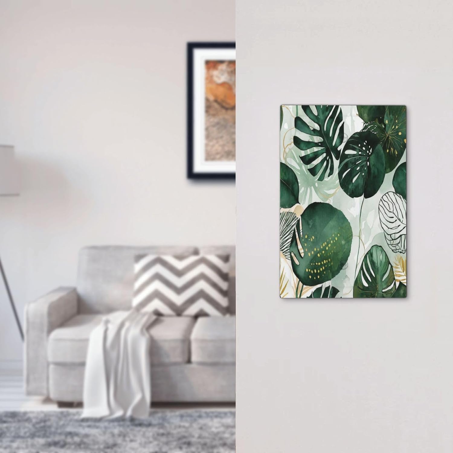 Light Switch Cover Plate Boho Tropical Leaves 1 Gang No Device Blank Electrical Wall Plates Faceplate Decorative Switch Plate for Bedroom Bathroom Decor