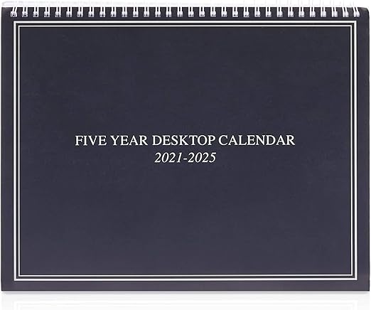 Stockroom Plus Large 5 Year Monthly Desk Calendar 2021-2025 for Appointments, Spiral Bound Flip Organizer with Tabs (9 x 11 In) - 2025 Monthly Planner - 5 Year Planner