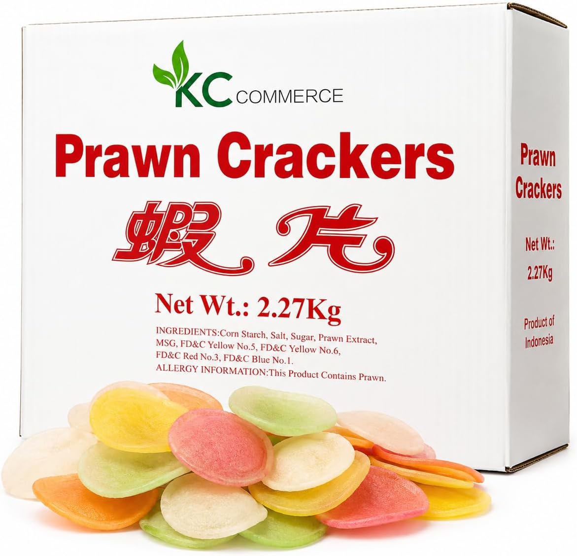 KC Commerce Uncooked Prawn Crackers, 5 LB Family Size, Crispy and Delicious Shrimp Chips for Party Appetizers and Snacks, Cook and Serve, Multi Color