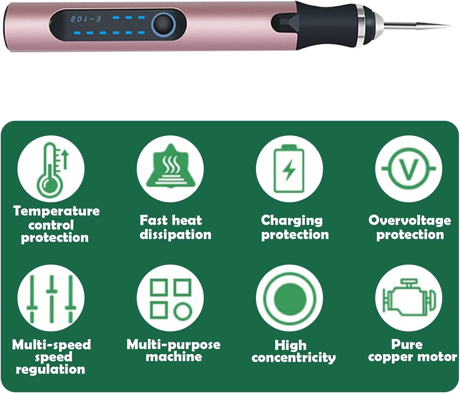 Professional Engraving Pen, Suitable for Metal, Wood, Glass and Plastic, Customizer Engraving Pen Made for DIYers and Gifters, Customized Engraving Pen Set(Rose, Set C)