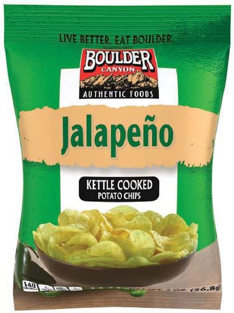 Boulder Canyon Jalapeno Kettle Cooked Potato Chips, 2 Ounce - 8 per case.