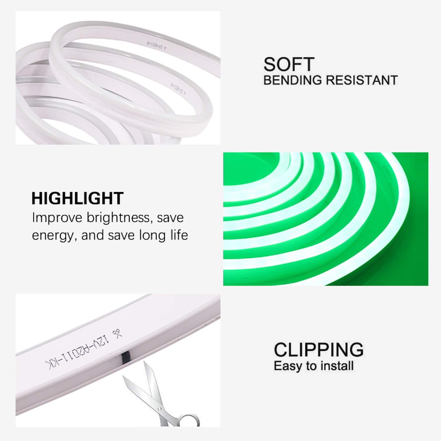 XUNATA Kit de Luz de Neón DC 12V RGB- 10m Tira de LED Flexible e Impermeable con Alimentación del Controlador Remoto RF