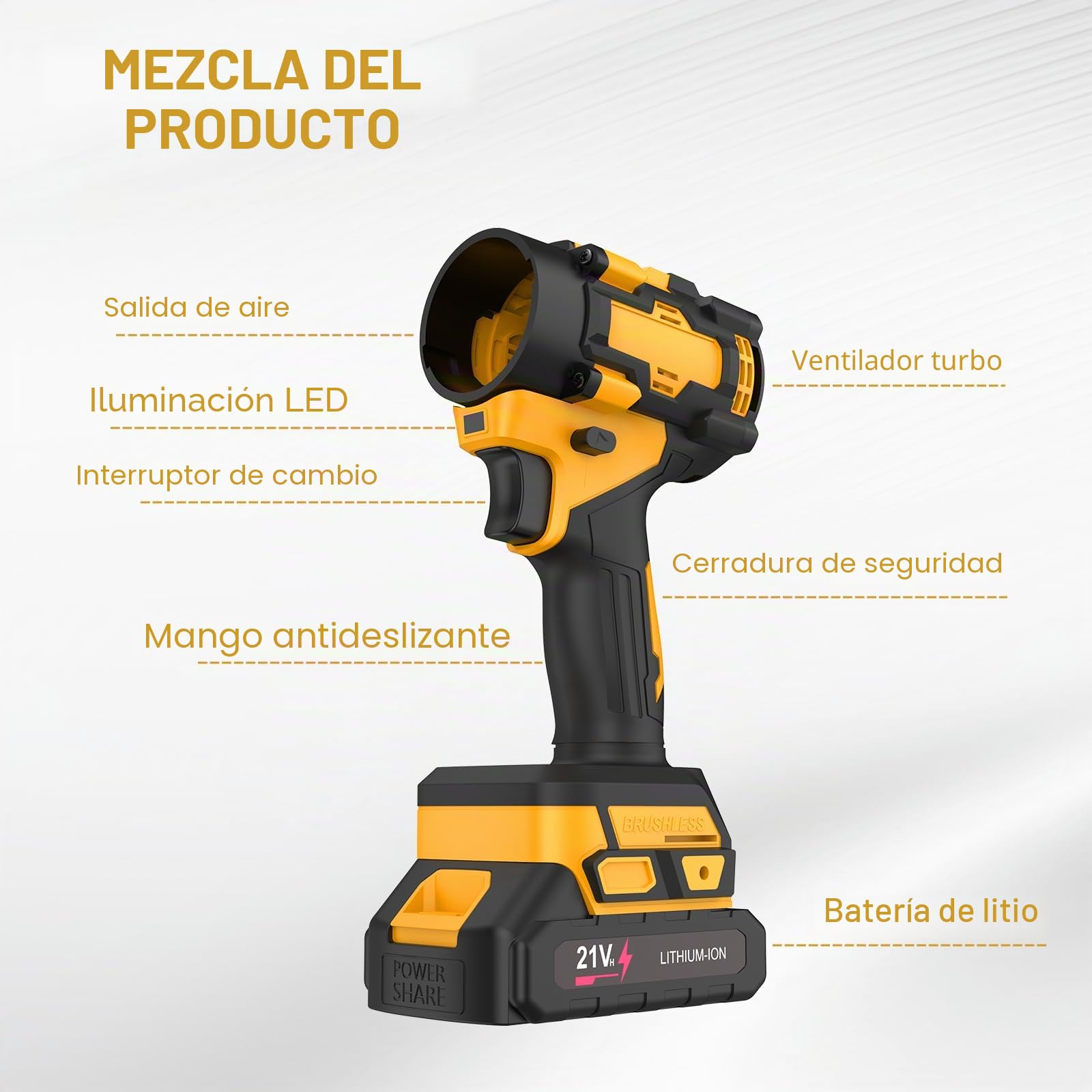 Soplador de batería turbo y aspiradora 2 en 1 para baterías Makita de 18 V, motor sin escobillas de 80.000 rpm, velocidad de aire de 600 m/s, potencia de succión de 11000 pa, soplador de hojas para