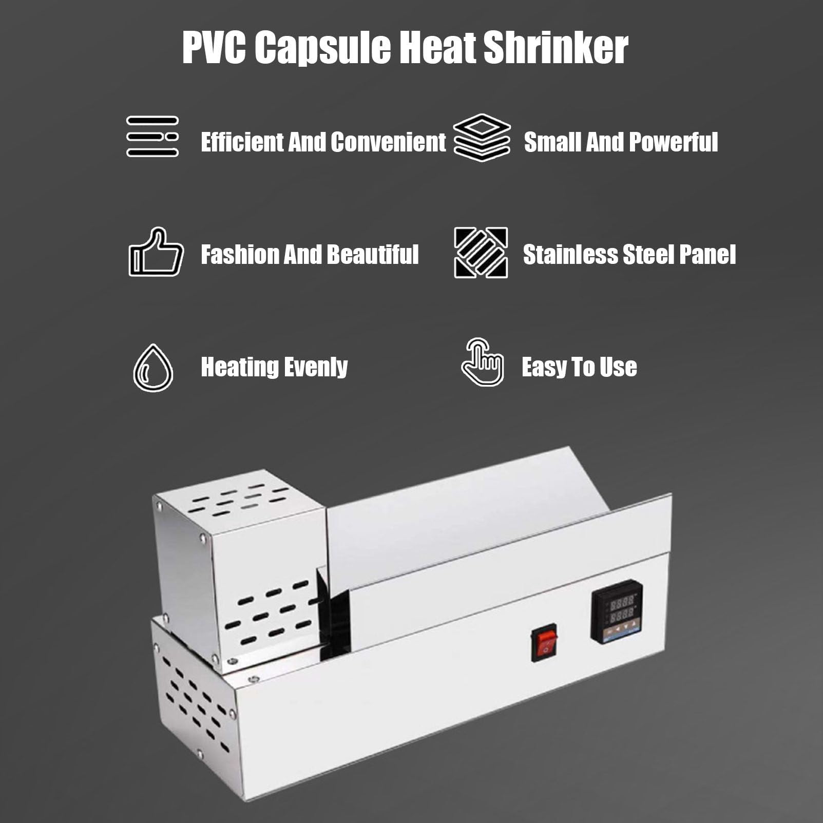 Máquina retráctil eléctrica de cápsulas con termostato digital para sellar cápsulas de PVC de hasta 80 mm de diámetro, solución eficiente para botellas de vino, 220 V