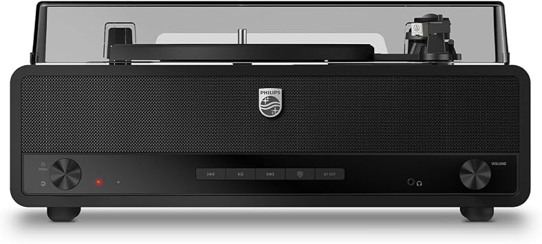 Philips CENTURY Bluetooth Turntable TAV3000B/10  The Stevie  | Retro 3-Speed Record Player with Built-In Stereo Speakers, Bass-Reflex, Auracast , USB, RCA & Headphone Out