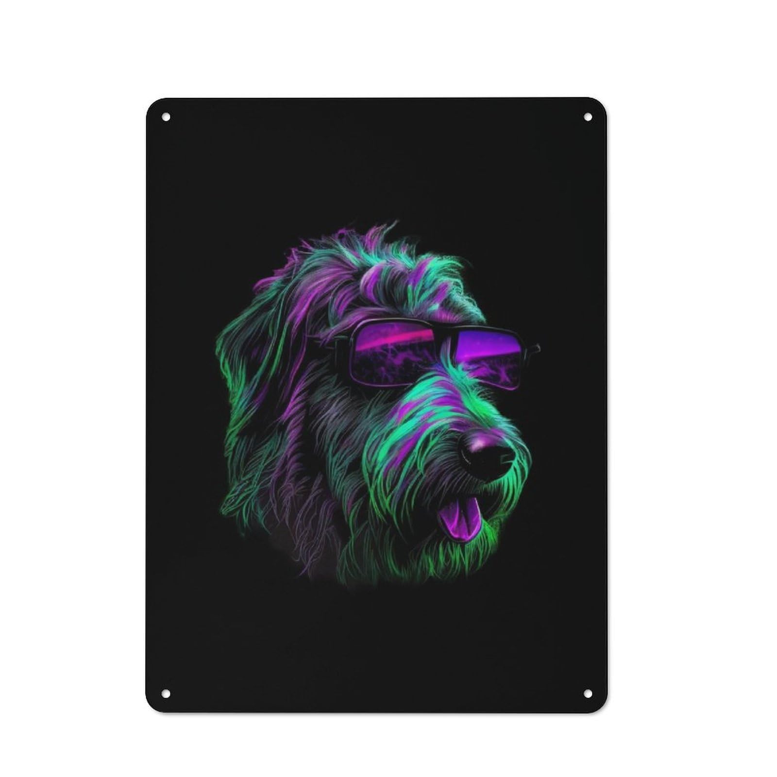 Kitchen Metal Sign with Irish Wolfhound Design 40x30cm, Cosy Kitchen Wall Decor for Coffee Bar, Kitchen, Bistro Or Tea Corner