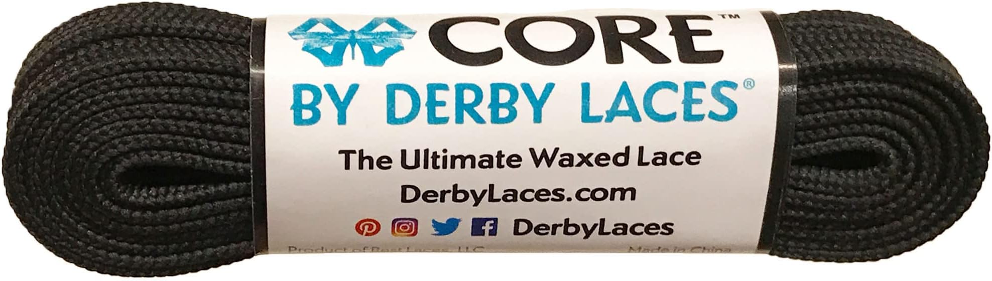 Derby Laces CORE Narrow 6mm Waxed Lace for Figure Skates, Roller Skates, Boots, and Regular Shoes