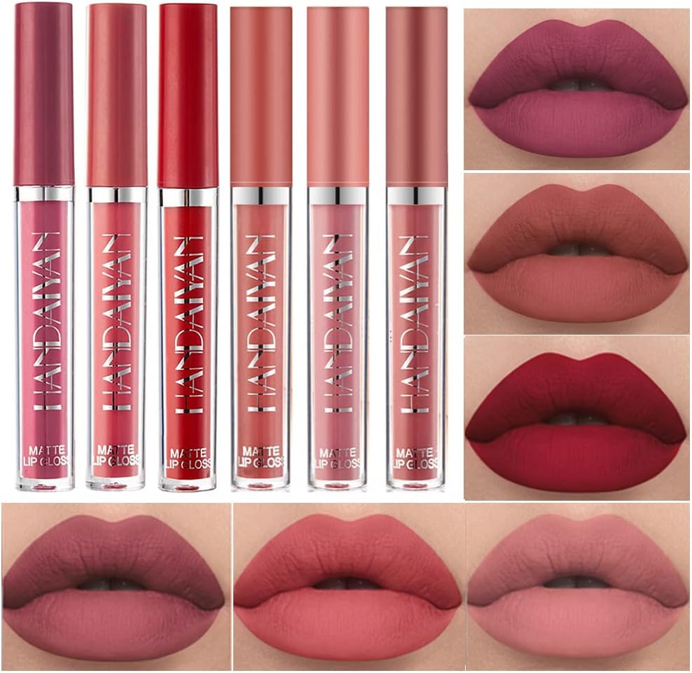 BestLand 6Pcs Matte Liquid Lipstick Set, 24H Transfer-Proof, Long Lasting, Moisturizing & Non-Sticky Lip Gloss Waterproof Lip Stain Sets for Women, Cruelty Free Lip Makeup (Set C)