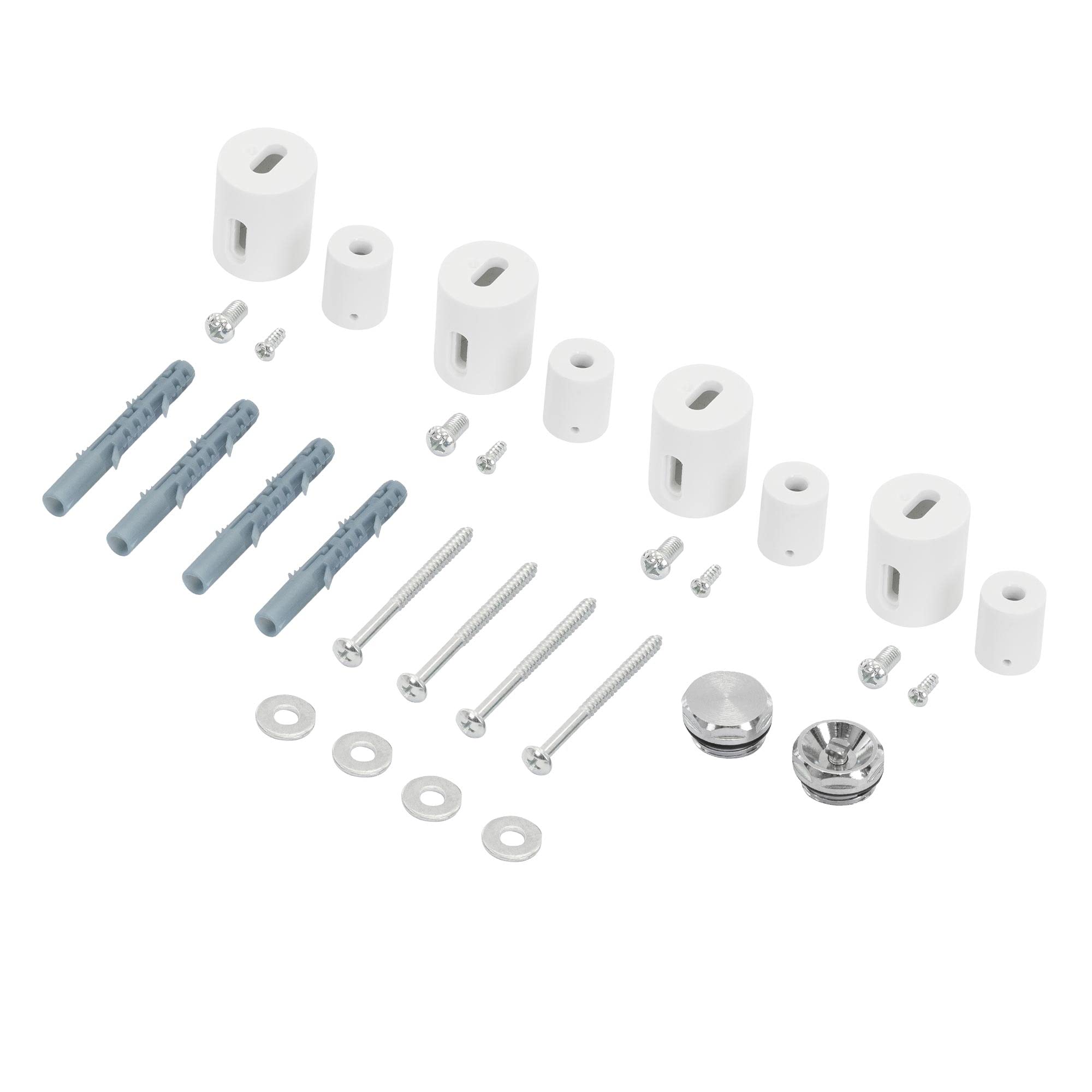 LuxeBath Staffe di Montaggio per Radiatori da Bagno Kit per Muro Bianco per Termosifoni Scaldasalviette Set per Calorifero Verticale Portasciugamani