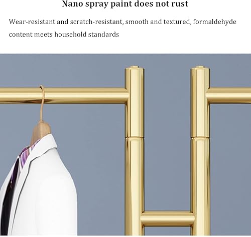 Miniatura 5 de Perchero moderno de metal resistente dorado, colgador de ropa independiente para armario de dormitorio o soporte de exhibición de venta minorista,