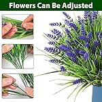 20 Bundles Artificial Plants Outdoor, UV Resistant Fake Flowers， Realistic Faux Lavender Shrubs for Porch Garden Window Box Home Decoration (Purple) - Image 2