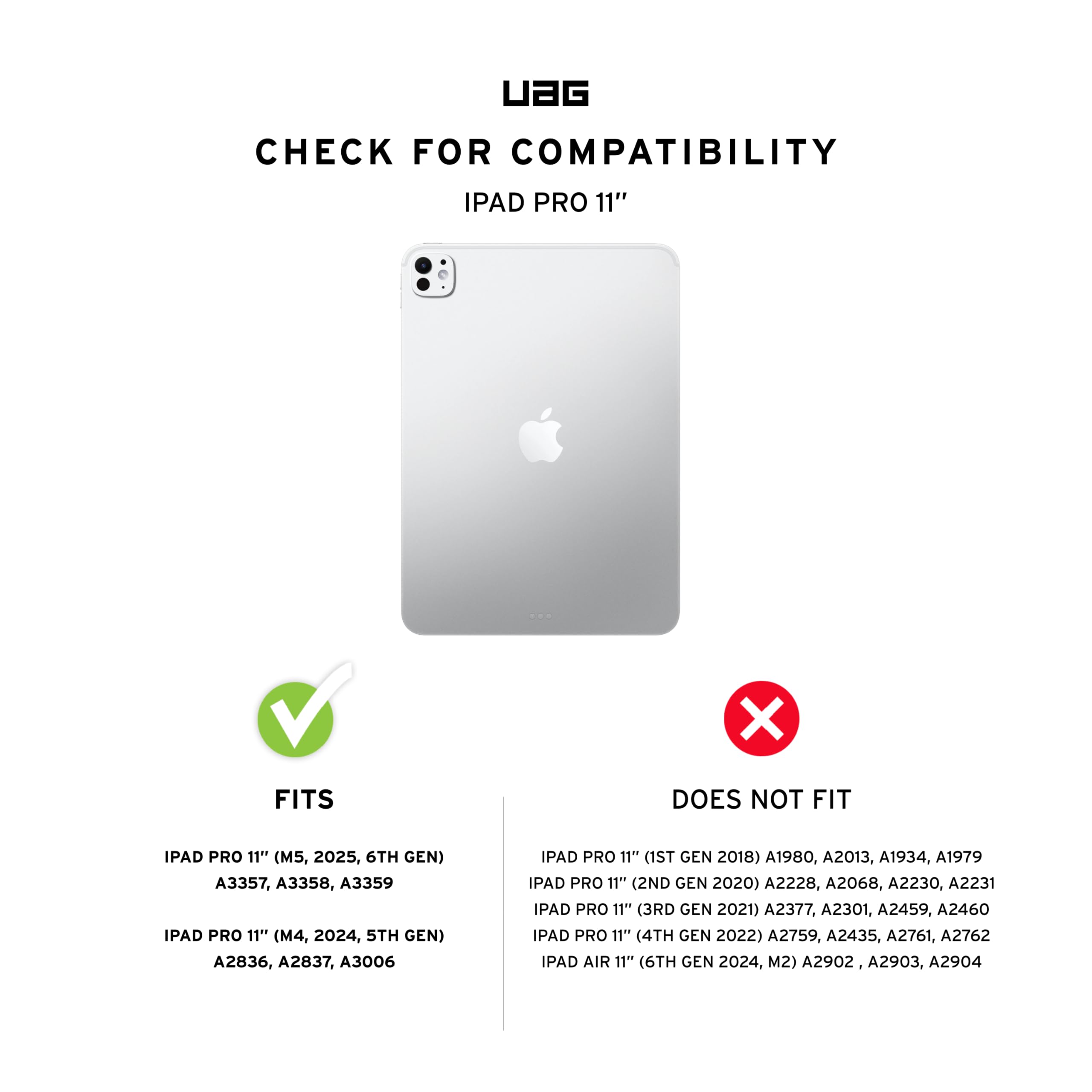 URBAN ARMOR GEAR Progettata per iPad Pro 11 (5a generazione, 2024, M4), robusta custodia protettiva a portafoglio con supporto regolabile multi-angolo e portamatite Plyo LT ghiaccio/nero