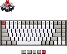 Keychron K2 75% Layout Bluetooth Wireless Mechanical Gaming Keyboard for Mac, Multitasking Type-C Wired 84 Keys Computer Keyboard for Windows with Keychron Mechanical Red Switch Aluminum Frame