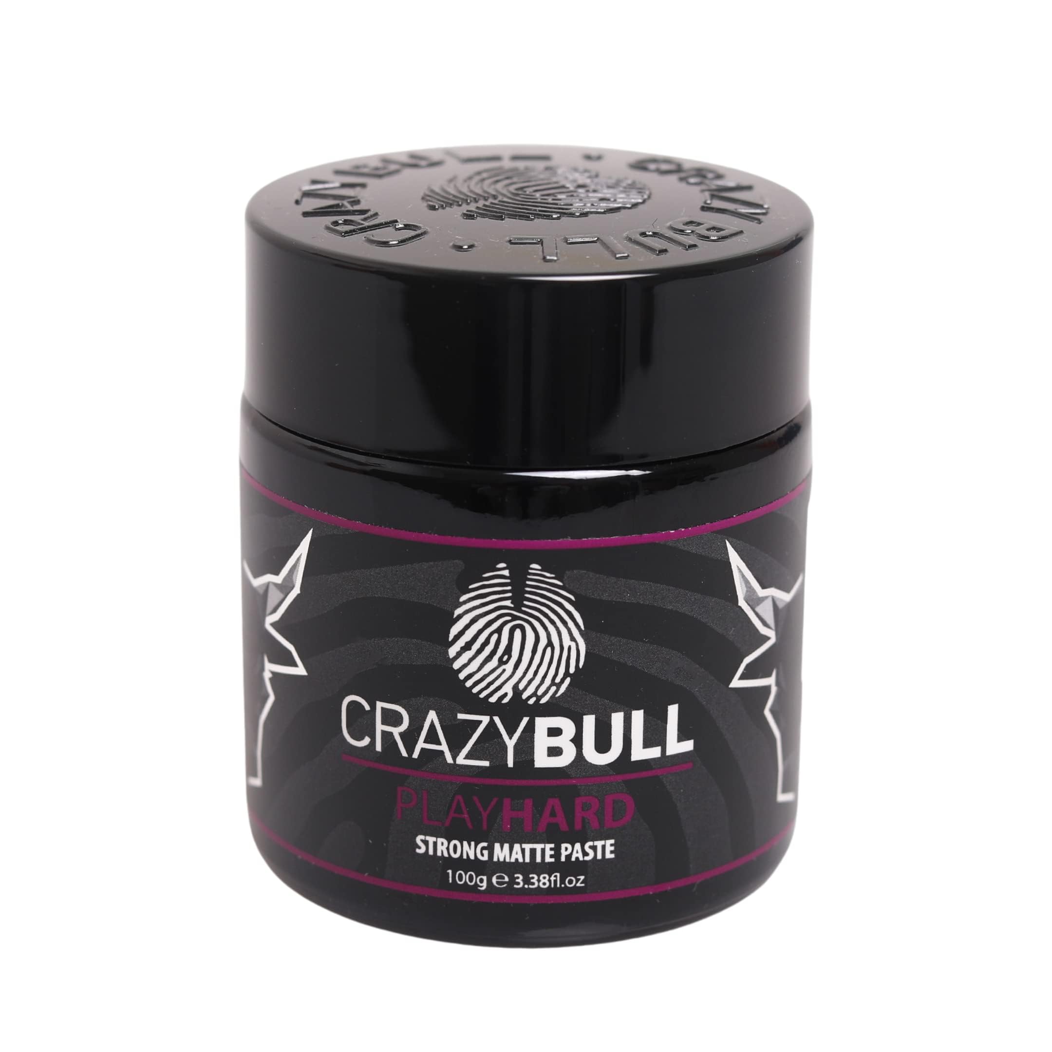 CRAZY BULL PLAY HARD - Ultra Strong Hold Styling Texture Full Matte Paste (100g) i grzebień