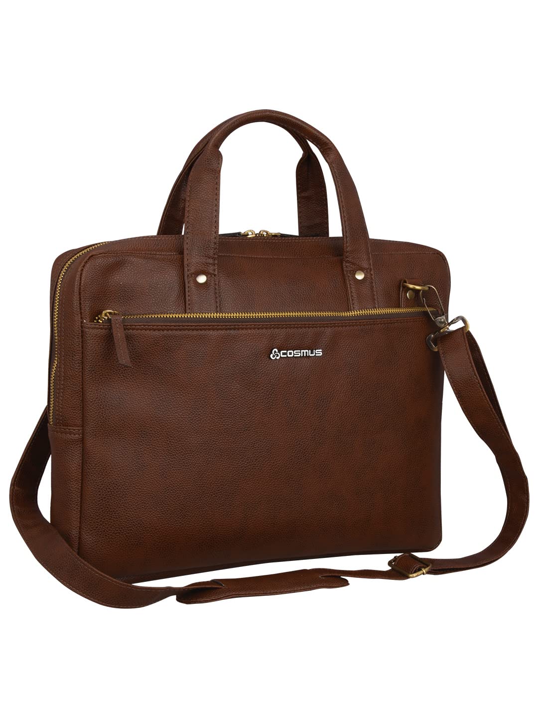 COSMUS Scarlett Brown PU Leather Sleek Laptop Bag fits up to 15.6 inches Laptop Messenger Office Bag for Men (B0B6R6FYDT) Amazon Price History, Amazon Price Tracker