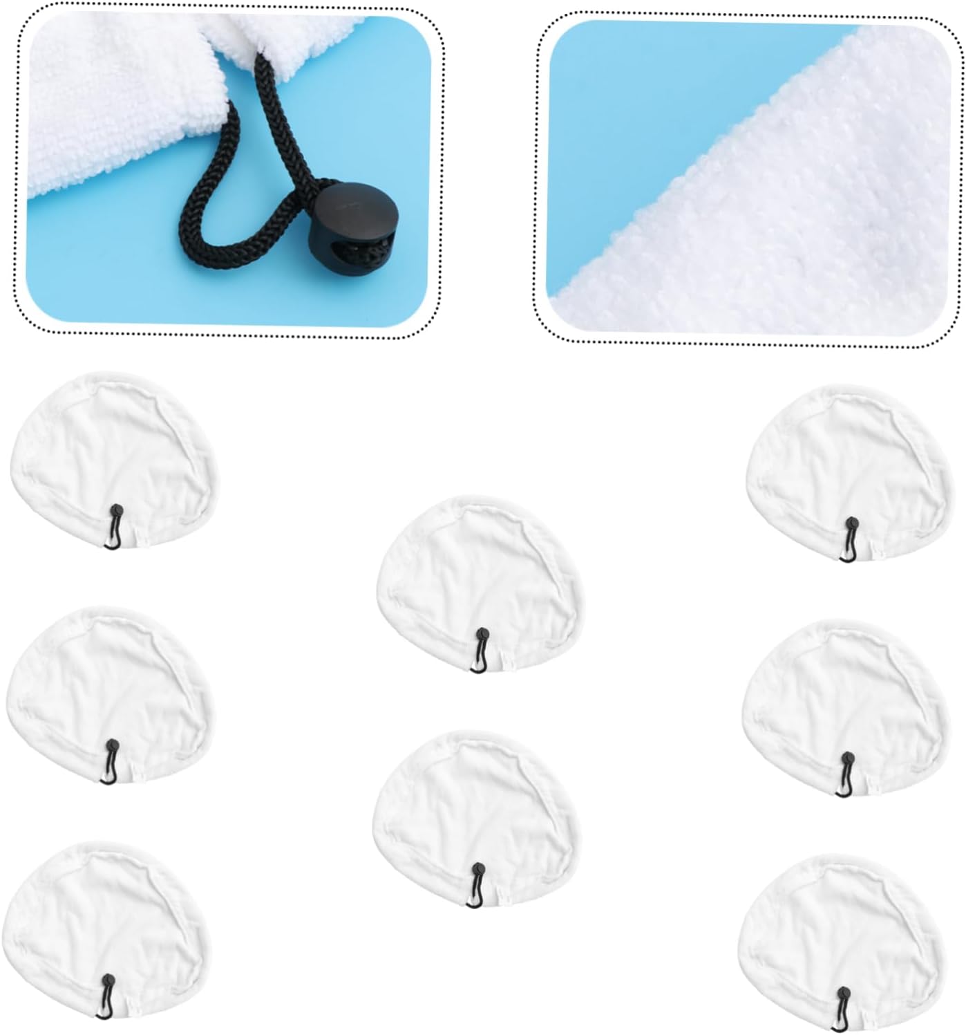 Amosfun 8pcs Washable Microfiber Cleaning Pads for Steam Mop Soft and Cloth Covers Compatible with Various Hard Floors for Laminate Tile and Marble Cleaning