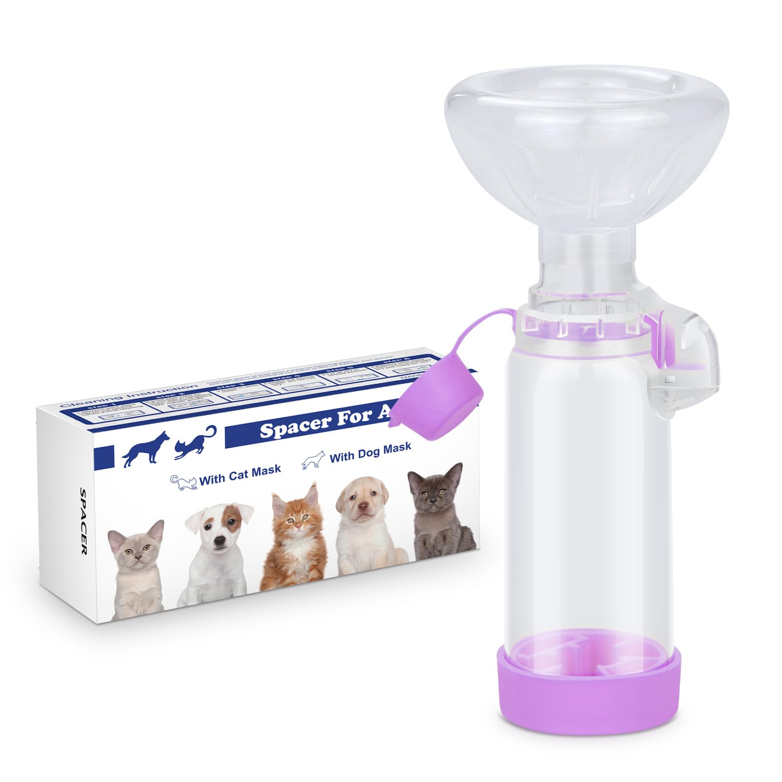 Inhaler Aerosol Chamber for Dogs Inhaler Spacer for Giving Medicine to Your Pet-Helps Dog with Breathing & Delivering Medication Fits (for Dog)