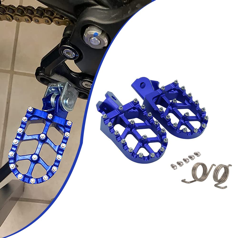 JFG RACING Sur Ron Foot Pegs with Springs,CNC 7075 Surron Foot Rest Pedal Footpegs for Electric Dirt Bike Surron/Sur Ron X/Sur Ron S/X160/X260 - Blue