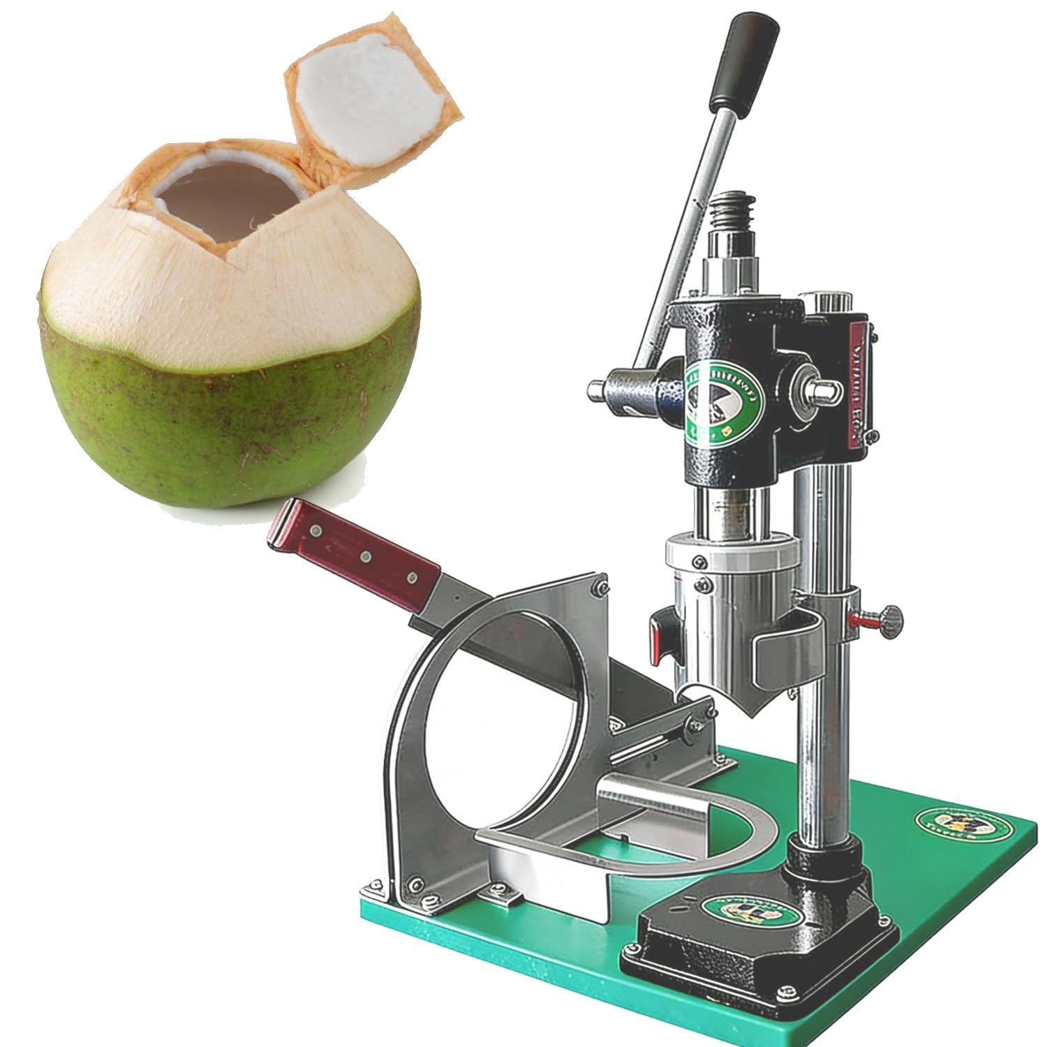 CelyToe Adjustable Coconut Opening Driller, 2-in-1 Stainless Steel Coconut Peeler & Opener, Labor Saving Design Perfect for Fresh Young Coconut in Restaurant Hotel Kitchens IT-MCP1