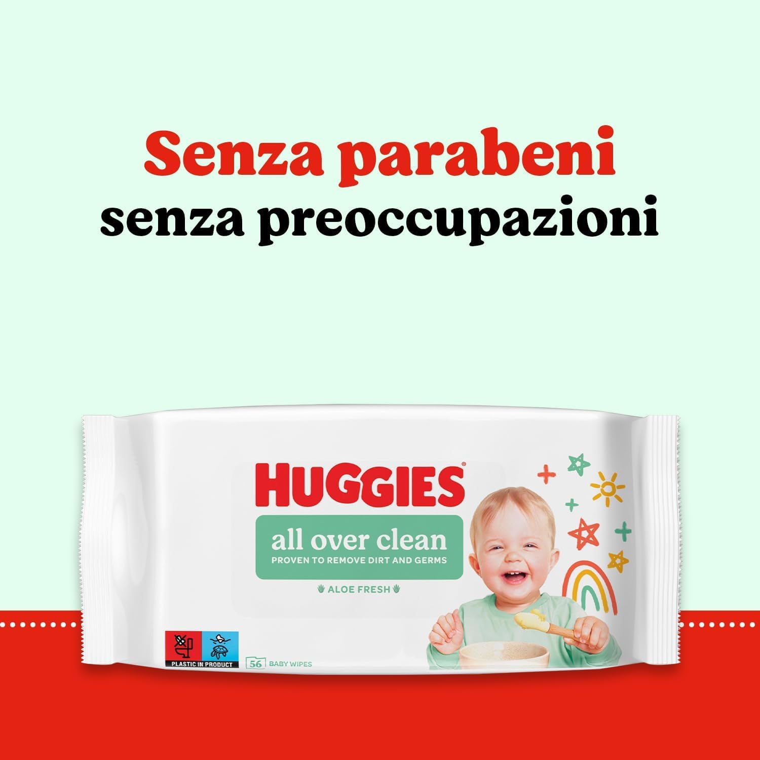 Huggies Everyday Salviette neonato 560 Salviette umidificate 99% acqua pura 65% fibre assorbenti naturali