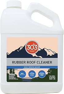 303 Products Rubber Roof Cleaner - Removes Build Up On The Rubber Roofs of RVs, Campers, Pop-Ups, and Motorhomes, Will Will Not Harm Solar Panels, 1 Gallon (30239)