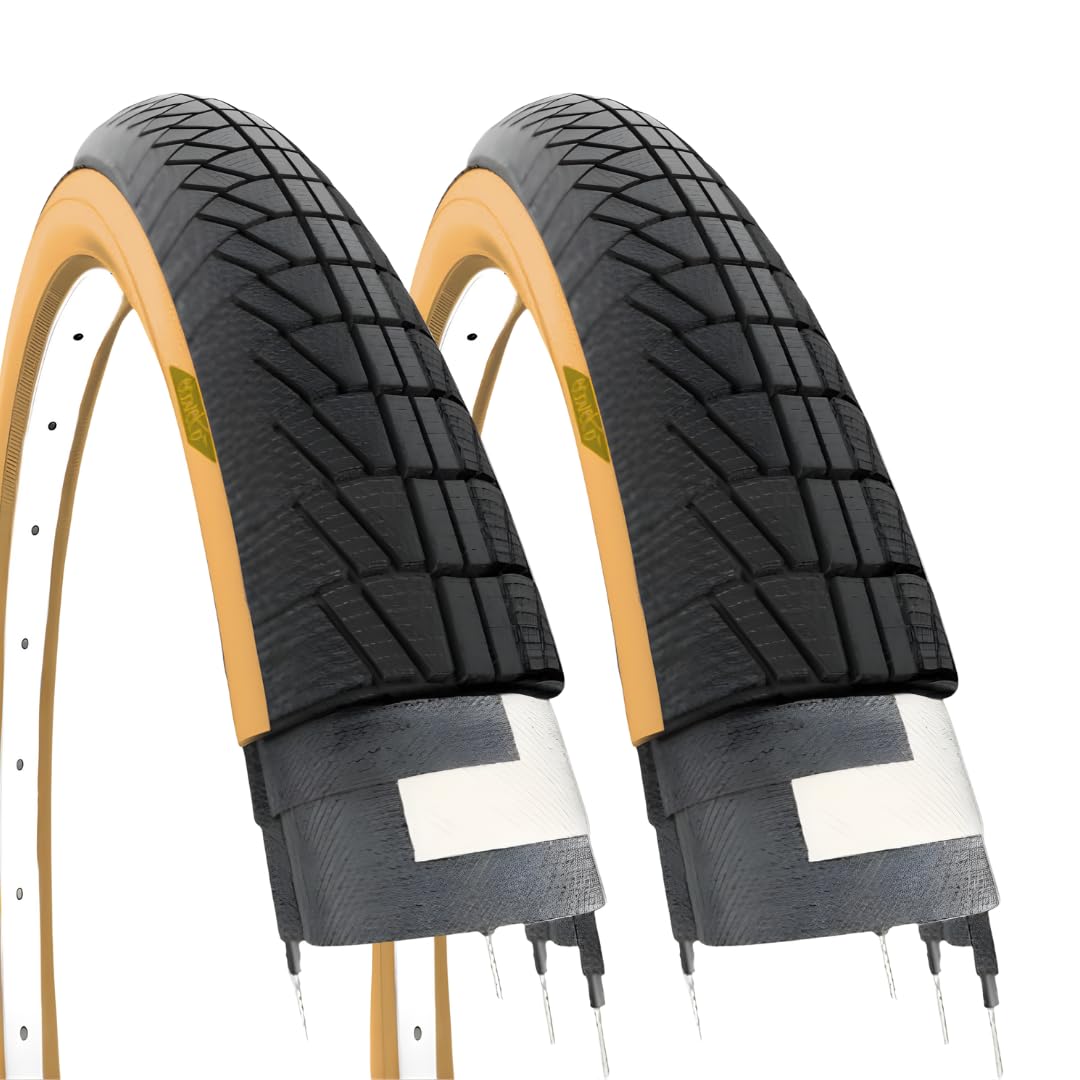 ECOVELO 2 Tyres 20 x 1.75 (47-406) for Graziella Bicycle City Bike Black Para