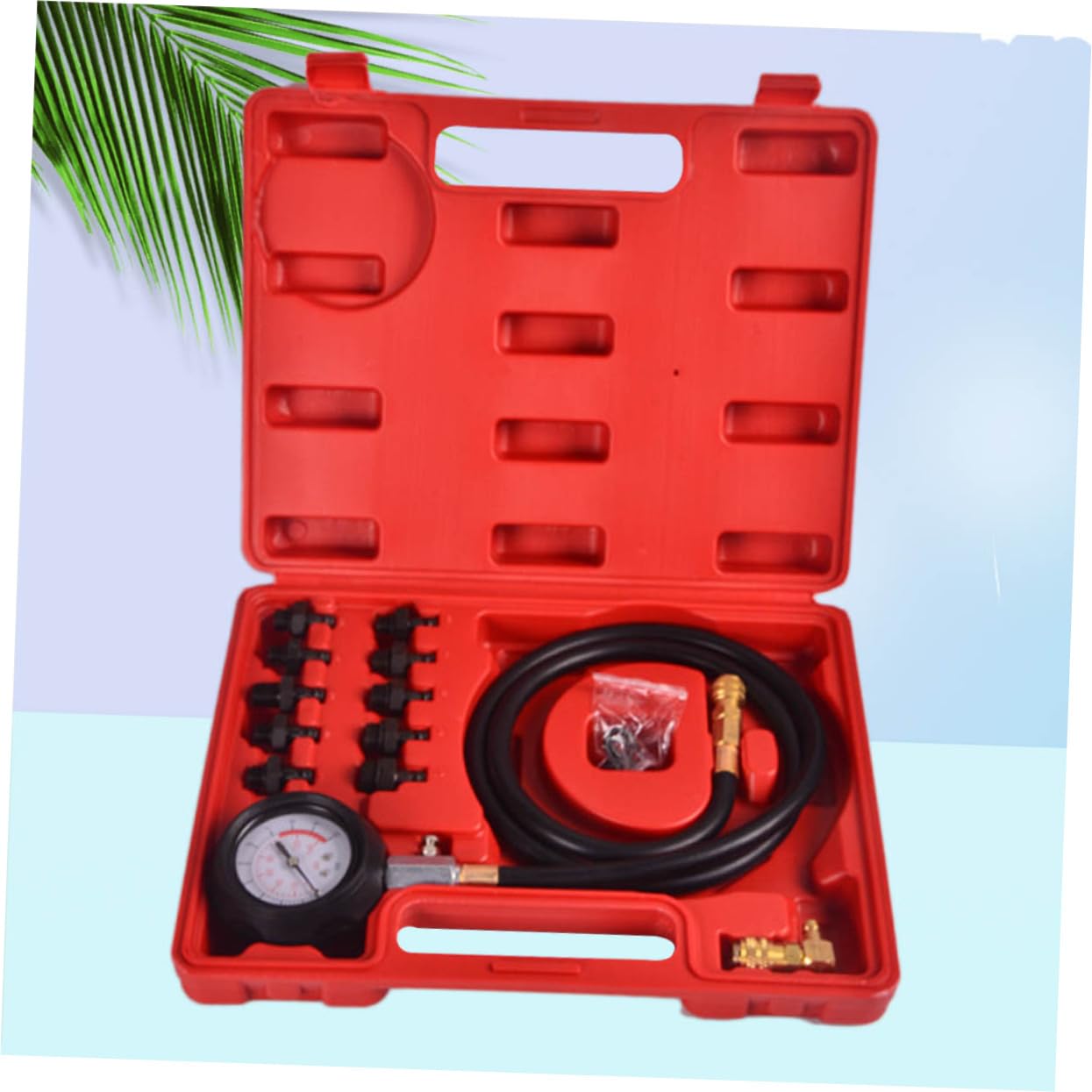 Gatuida Manómetro de Presión de Aceite de Motor Kit de Prueba de Presión de Aceite con Escala de Medición Fácil de Leer para Uso Taller