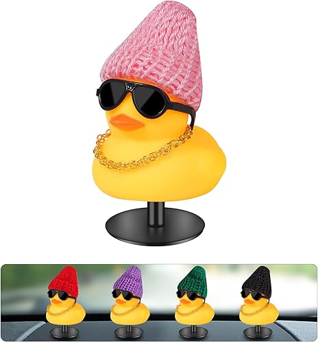 Miniatura 14 de Patos de goma con soporte de enchufe de pato, patos de automóvil para tablero de instrumentos, pato para decoración de Jeep y automóvil, divertido
