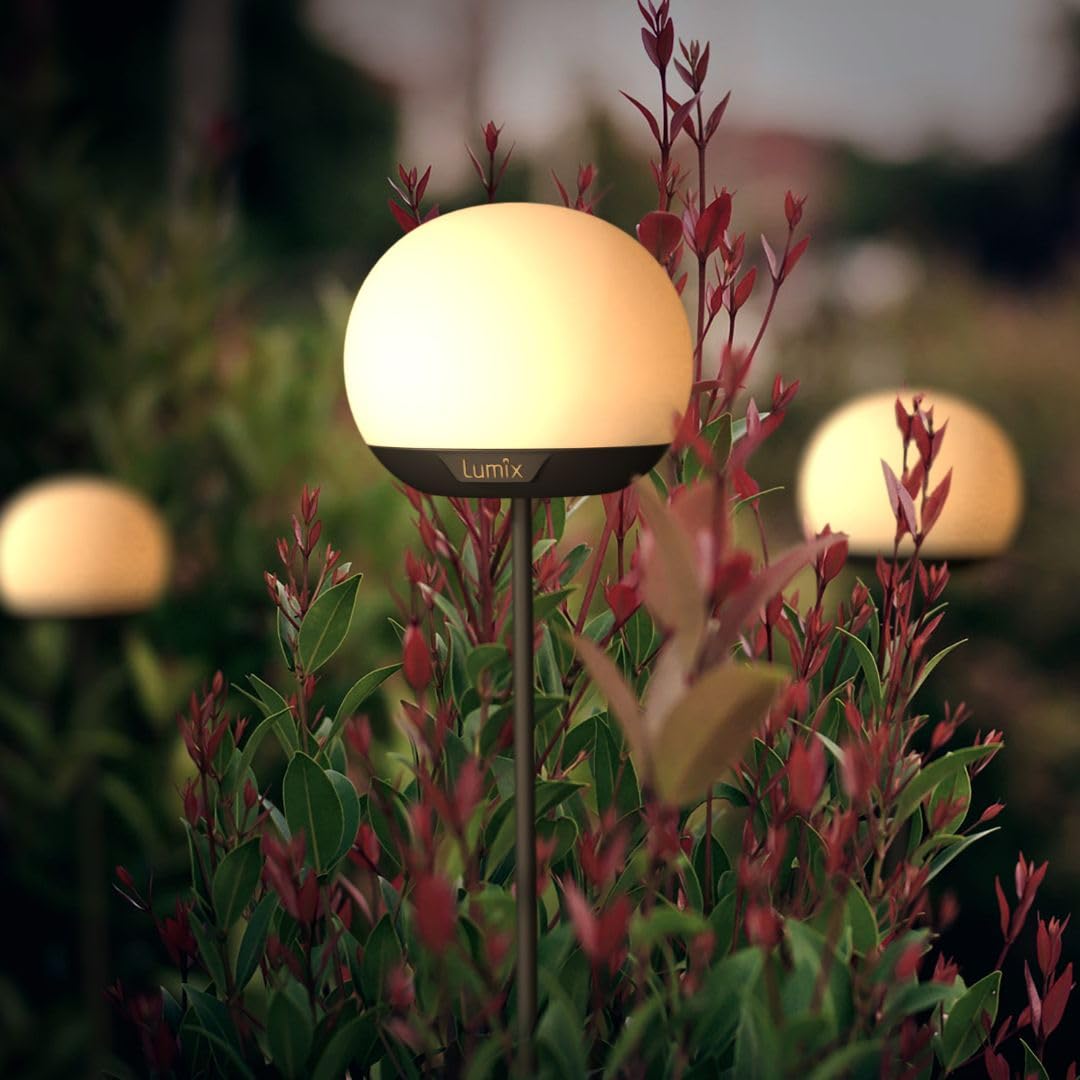 Lumix® Solar Flowers 1x Solarleuchte für Außen Garten von Krinner innenliegendes Solarpanel, IP44, Auto EIN/AUS mit RGB, Auto Change und neutralem LED Licht, Gartenleuchte Pompom 1 Stück | Innenliegendes Solarpanel, IP44, Auto EIN/AUS mit RGB, Auto Change