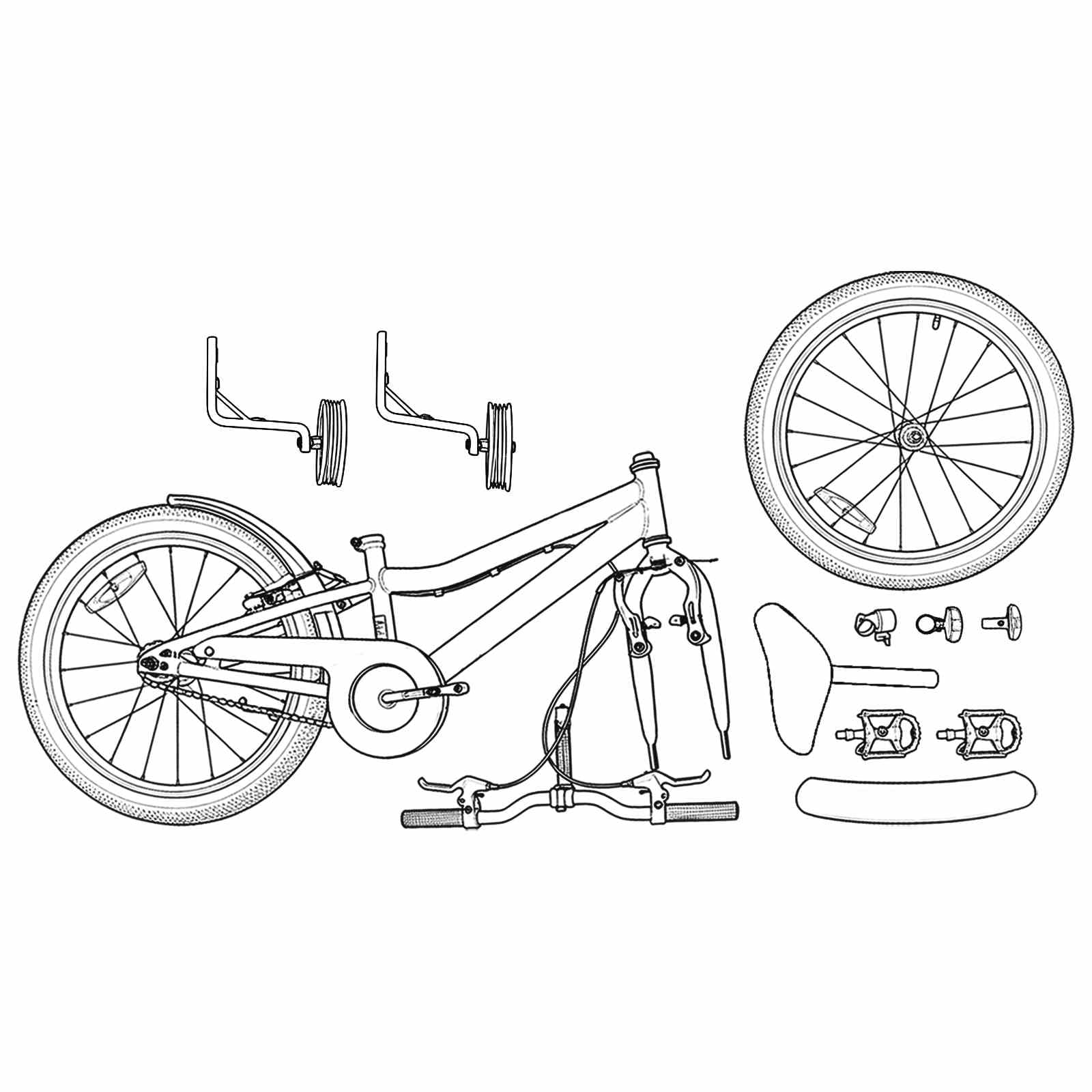 Kinderfahrrad Zoll Pink Weiß für 2-4 Jahre alt mit Stahlrahmen, Felgenbremse, Schutzblech, Klingel, Ständer, Reflektoren für Ausflug, Freizeit und sicheres Fahren