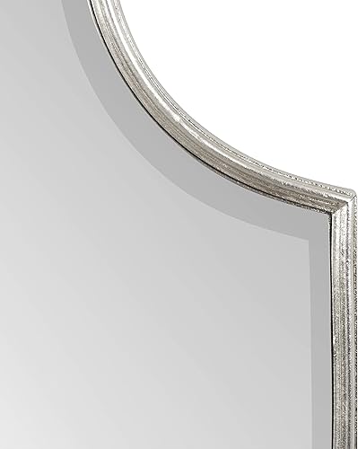 Miniatura 3 de Kate and Laurel Caskill - Espejo de pared tradicional con escudo de 24 x 32 pulgadas, plateado, espejo decorativo y glamoroso con marco en forma de