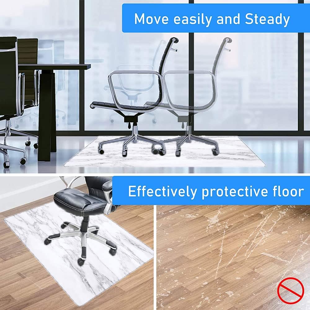Marble Office Desk Chair Mat, Protects Hardwood Floor Under Desks, Mats for Office, Home and Gaming Floors, 30" x 48" : Office Products