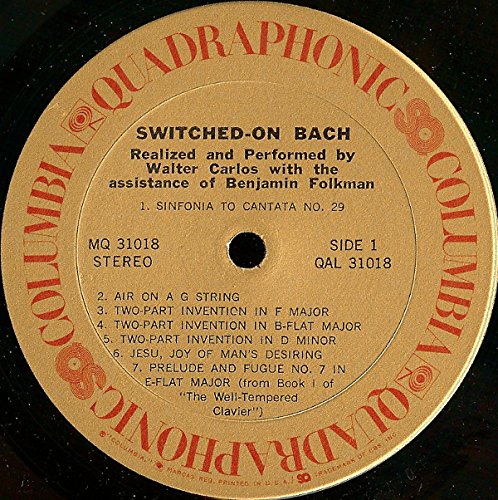 Switched-On Bach SQ Quadraphonic LP: Walter (Wendy) Carlos