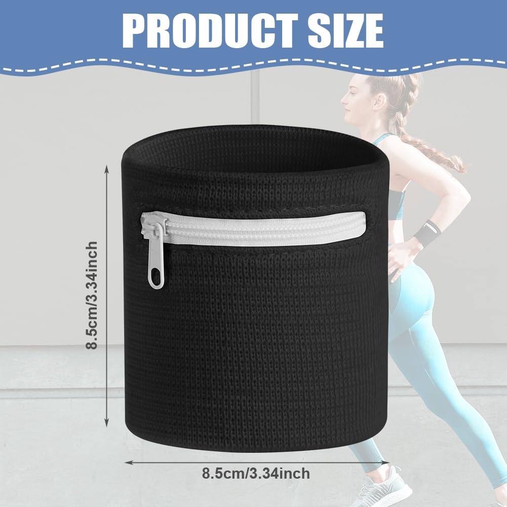 HAGOT 1/2/3/4 Pezzi Marsupio Polso, Tasca Morbida ed Elasticizzata con Cerniera per Corsa, Palestra, Camminata, Ciclismo, Escursionismo, Yoga e Altro Ancora