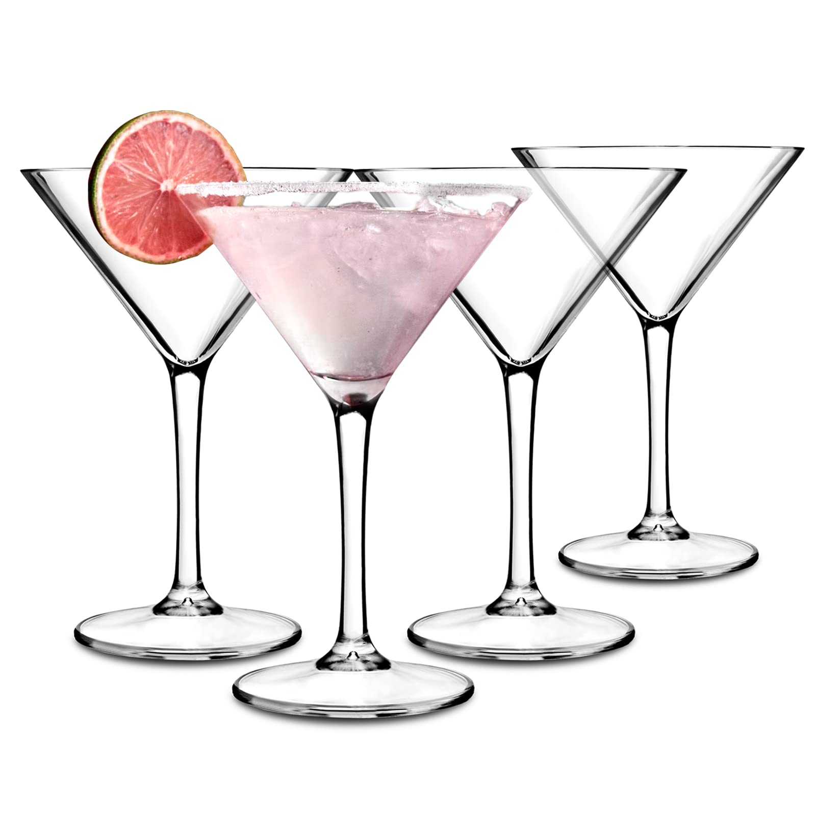 Set di 4 bicchieri da Martini da 220 ml, per cocktail, Martini, feste, a forma di V, classici, Martini, moctail, espresso, bevande fredde, bicchieri da portata per feste, bar, ristoranti, pub