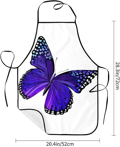Miniatura 6 de Unisex Apron With Pocket, Butterfly Chef Apron For Cooking, Bbq & Crafts, Spillproof Kitchen Protection Bib With Large Utility Pocket For Adults