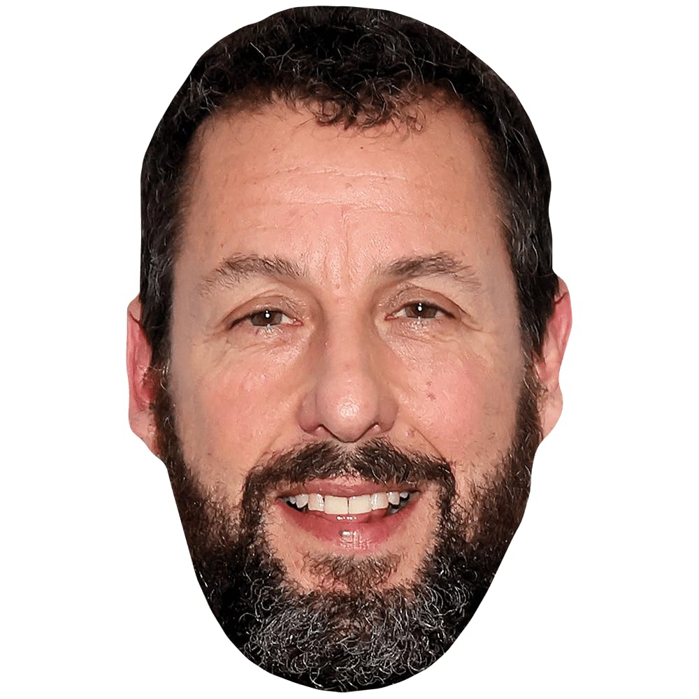 Celebrity Cutouts Lifelike Adam Sandler (Smile) Celebrity Mask, Flat Card Face, Fancy Dress Mask