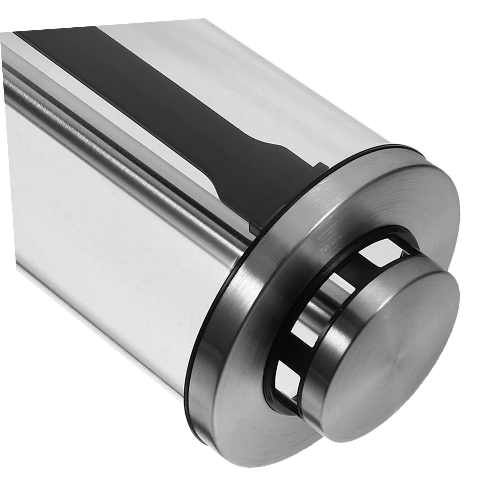 Trinkhalmspender aus Glas mit Edelstahl und Silikon, Schwarz