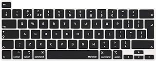 MOSISO Keyboard Cover Compatible with MacBook Pro 13 inch 2022 2021 2020 M2 M1 A2338 A2289 A2251, Compatible with MacBook Pro 16 inch 2020 2019 A2141 Touch ID, Protective Silicone Skin, Black