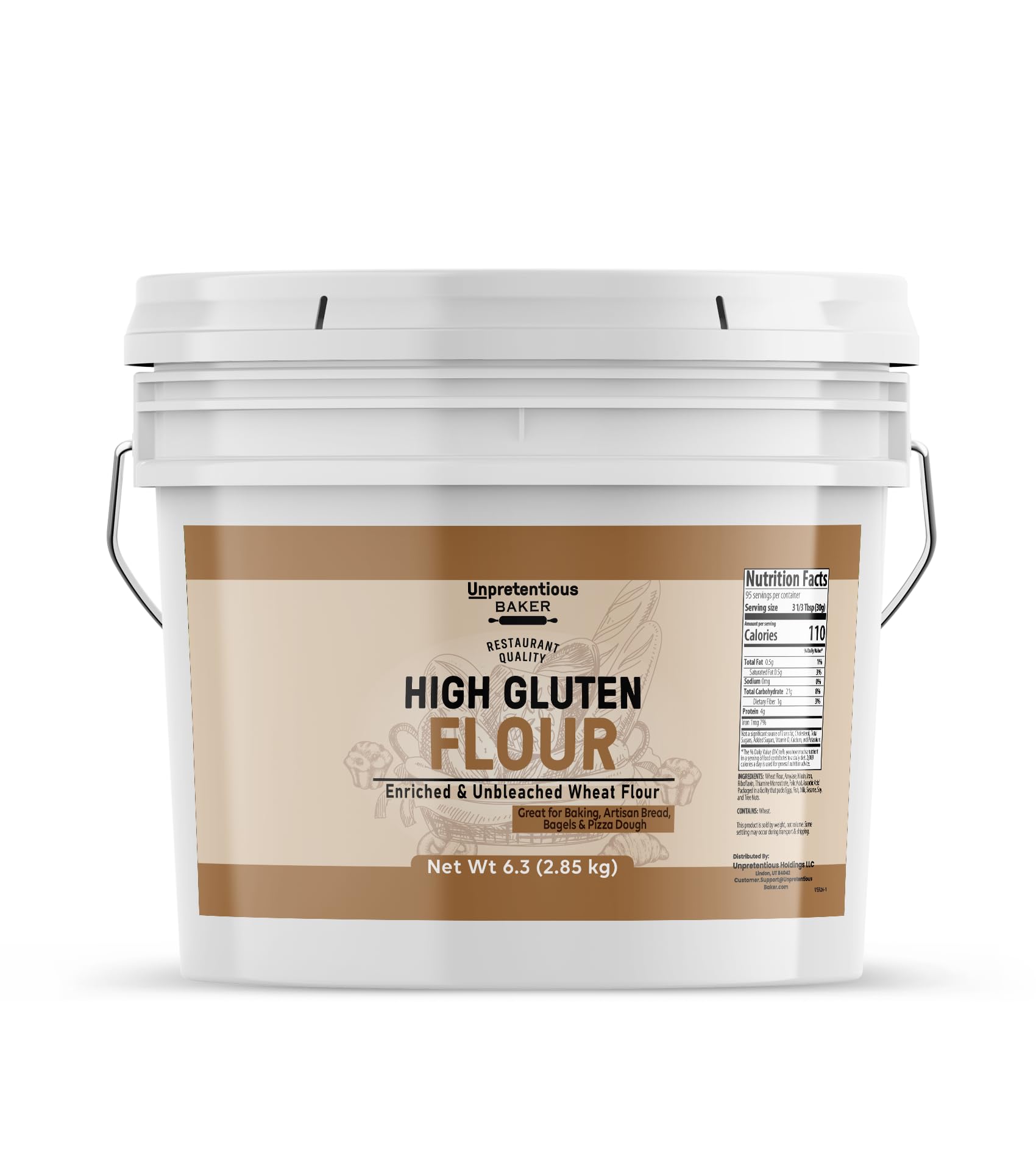 High Gluten Flour, 1 Gallon Bucket, Artisan Bread, Bagels, Pizza