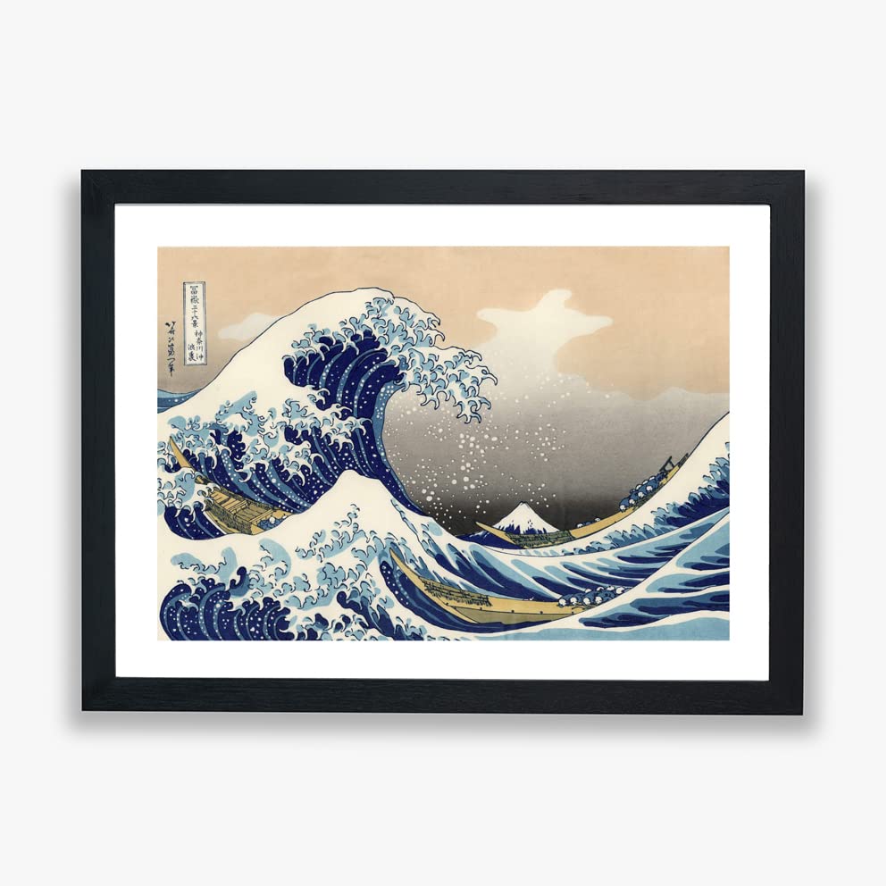 Poster Vague de Kanagawa Hokusai petit cadre pour salon zen