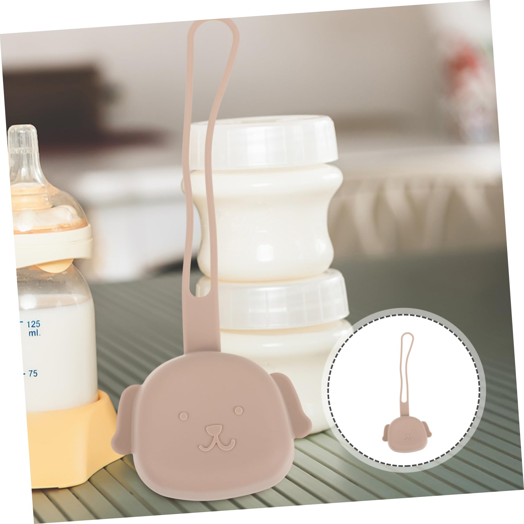 BESPORTBLE 5piezas Organizador De Chupetes De Silicona De Alimenticio Bolsa De Almacenamiento Para Chupetes Accesorio Para Carrito De Diseño De Dibujos Animados Fácil De Usar y Limpiar