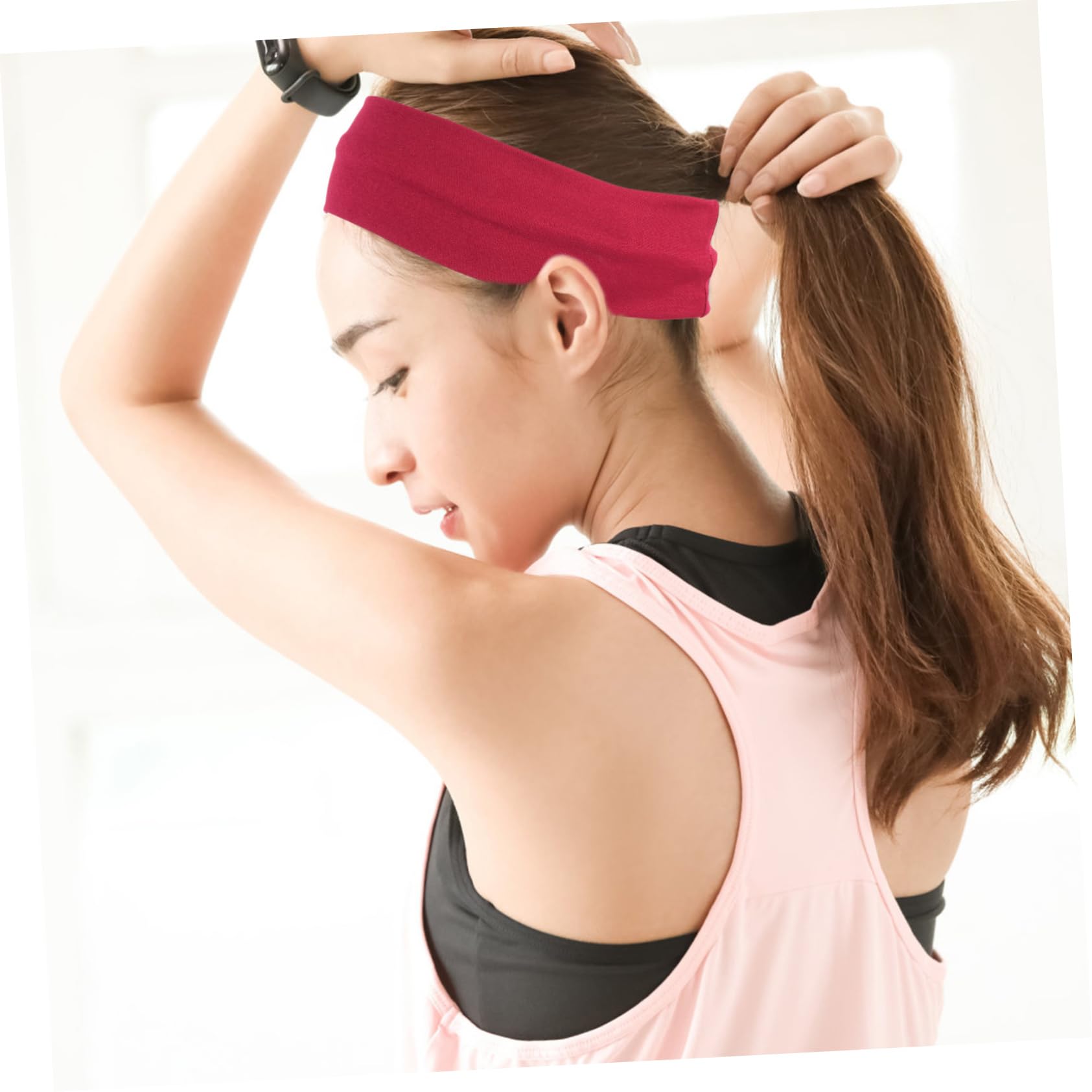 TOYANDONA Diadema Antideslizante Para Yoga Y Correr De Oscuro Banda De Sudor Elástica Y Transpirable Para Mujer Y Niña 6 Piezas X 4
