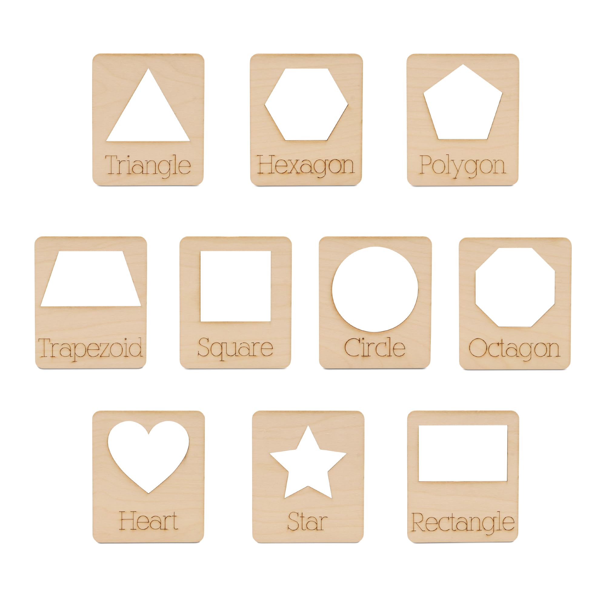 Geometry Set Shape Stencils for DIY Painting & Drawing, 10 Reusable Geometric Shapes, 4 Inch, Pack of 3, Educational Home School Essentials, by