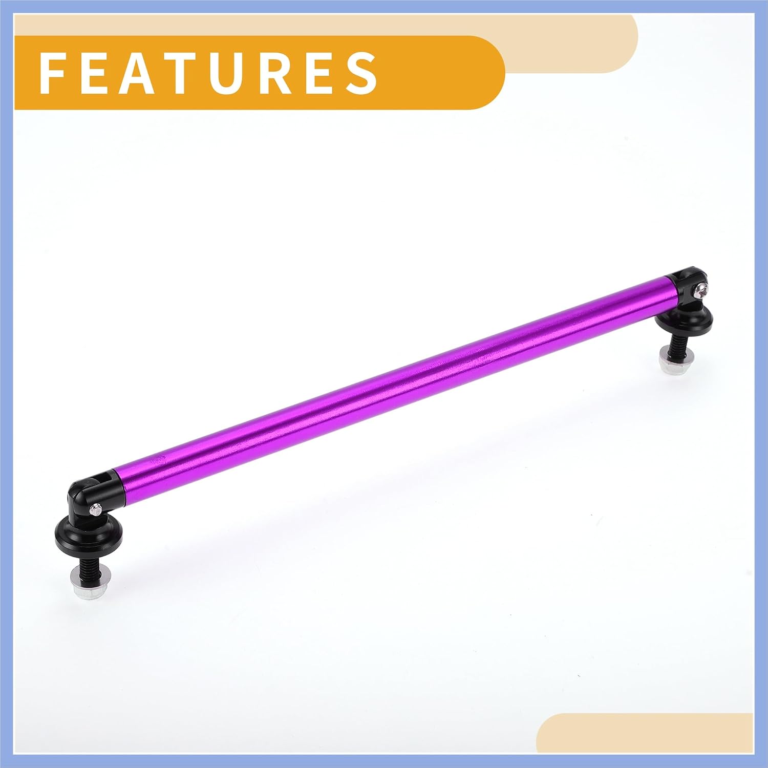 2pcs 200mm/7.87in Car Splitter Support Rods Adjustable Front Rear Bumper Lip Splitter Strut Rod Tie Support Bars Aluminum Alloy Purple Stable