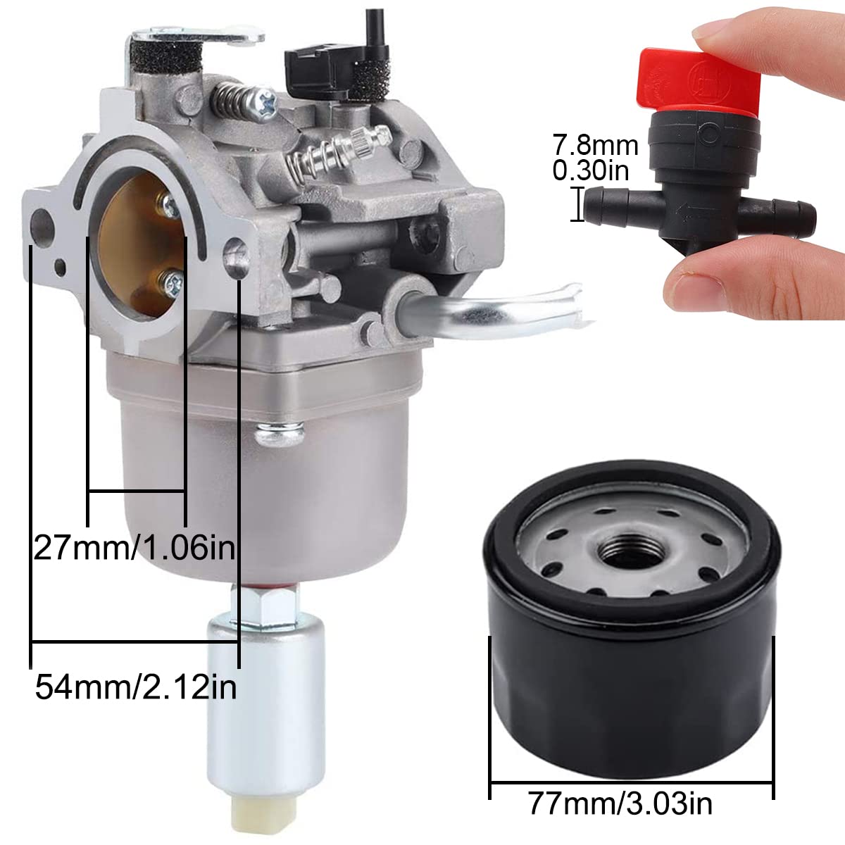 ZAMDOE 594593 591731 Carburatore per Briggs & Stratton 591731 593514 697141 697190 698445 699109 699937 791858 791888 792171 792358 793224 790418 per Nikki 31H777 31C707 31P777 21B000 21B807