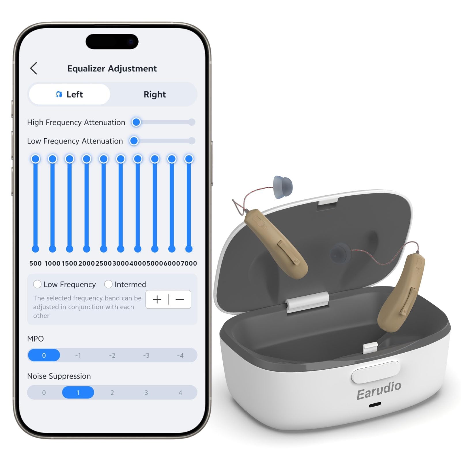 Bluetooth OTC Hearing Aids for Seniors and Adults - AI Sound Algorithm, 60% Clearer Speech, Noise Cancellation, Enhanced App, Bluetooth for Phone Calls & Music Streaming, Mild to Moderate Hearing Loss