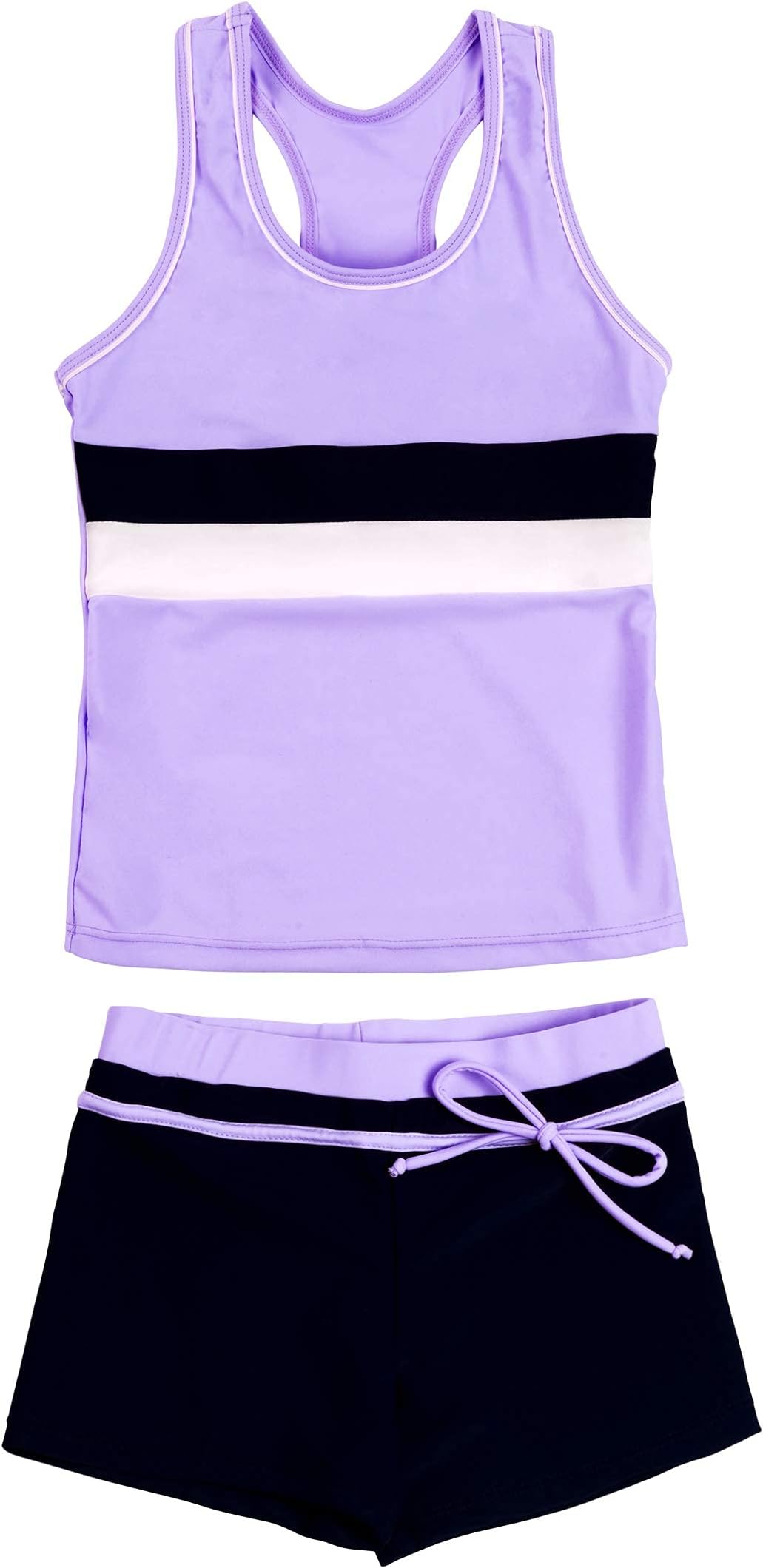 Little Girls' Summer Swimwear Two Piece Boyshort Tankini Kids Swimsuit