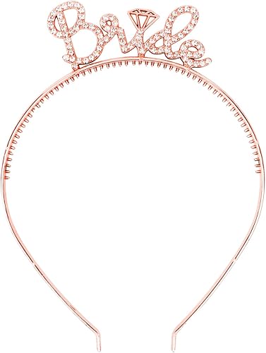 GAFATORY Rose Gold Bride Headband Bride to Be Headbands Bachelorette Party Acces