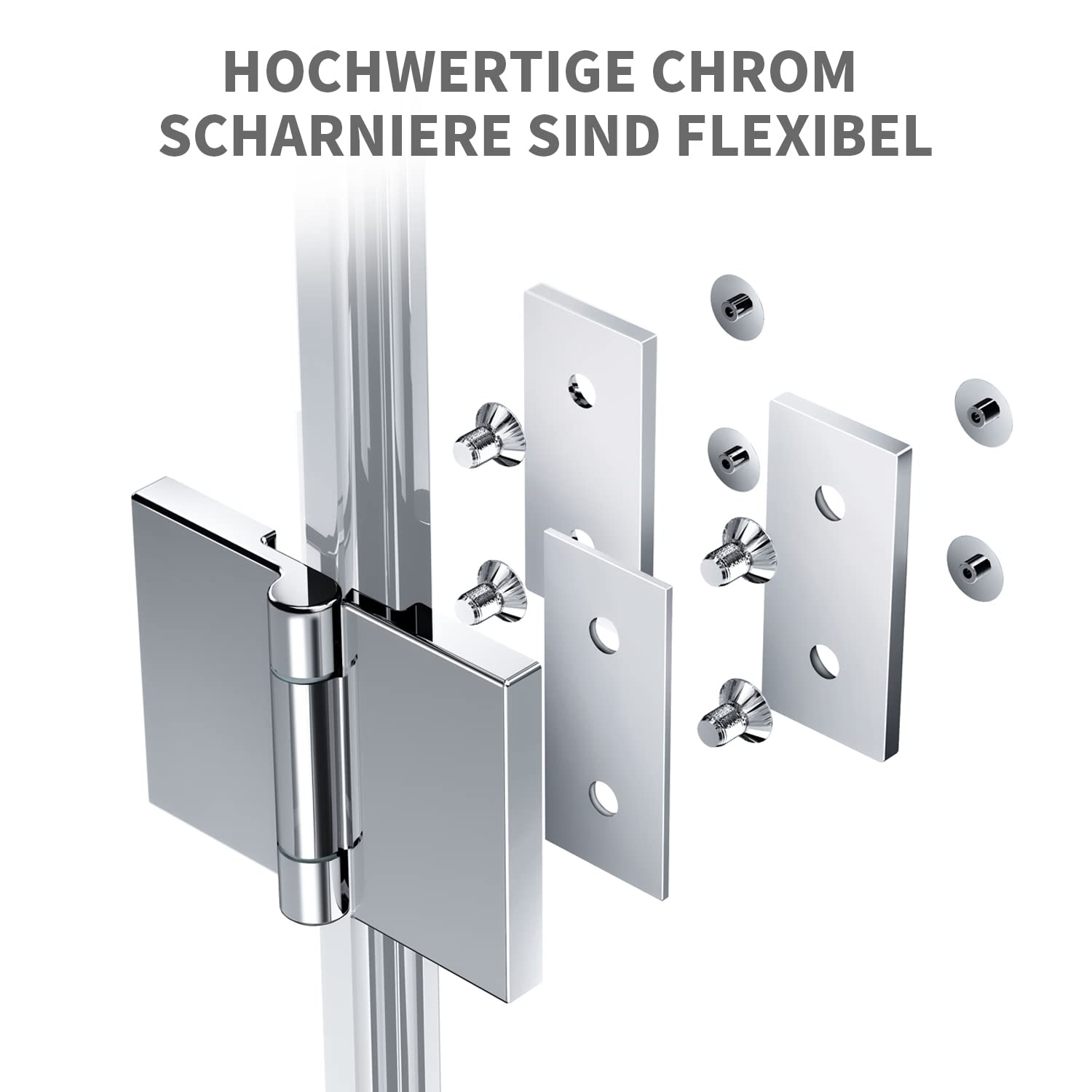 Duschkabine Eckeinstieg 80x80 cm Duschabtrennung 180º Doppel Drehfalttür Faltbar Dusche aus 6 mm ESG-Glas,Höhe 195cm,Sicher und Zuverlässig